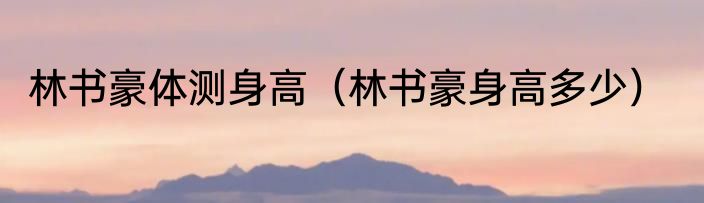 林书豪体测身高（林书豪身高多少）