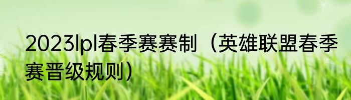 2023lpl春季赛赛制（英雄联盟春季赛晋级规则）