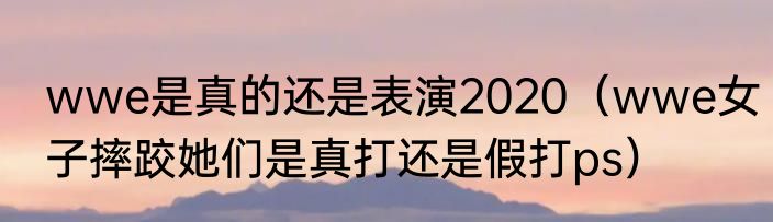 wwe是真的还是表演2020（wwe女子摔跤她们是真打还是假打ps）
