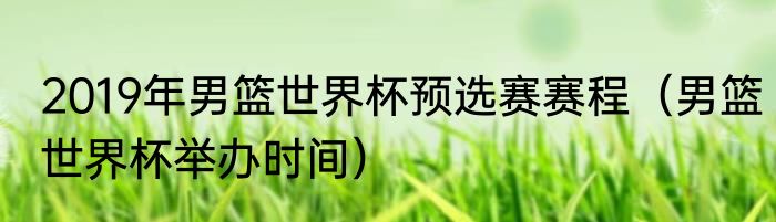 2019年男篮世界杯预选赛赛程（男篮世界杯举办时间）