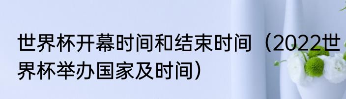 世界杯开幕时间和结束时间（2022世界杯举办国家及时间）