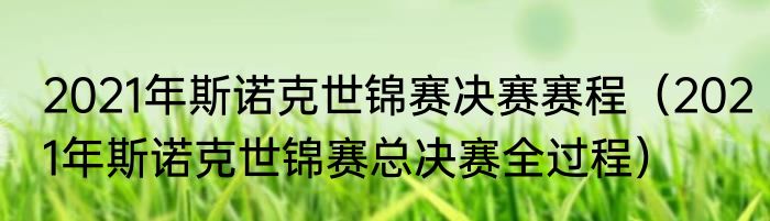 2021年斯诺克世锦赛决赛赛程（2021年斯诺克世锦赛总决赛全过程）