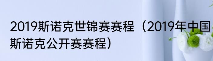 2019斯诺克世锦赛赛程（2019年中国斯诺克公开赛赛程）