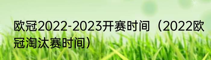 欧冠2022-2023开赛时间（2022欧冠淘汰赛时间）