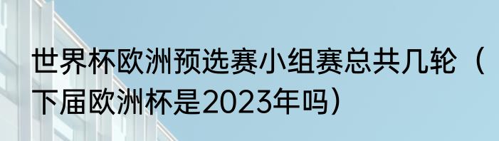 世界杯欧洲预选赛小组赛总共几轮（下届欧洲杯是2023年吗）
