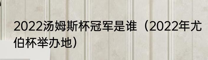 2022汤姆斯杯冠军是谁（2022年尤伯杯举办地）