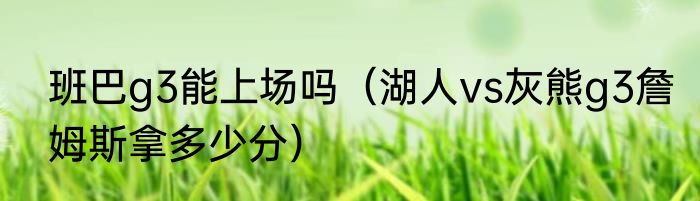 班巴g3能上场吗（湖人vs灰熊g3詹姆斯拿多少分）