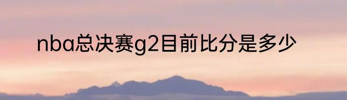 nba总决赛g2目前比分是多少