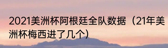 2021美洲杯阿根廷全队数据（21年美洲杯梅西进了几个）