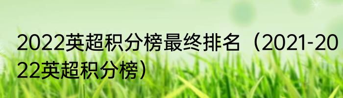 2022英超积分榜最终排名（2021-2022英超积分榜）