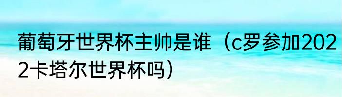 葡萄牙世界杯主帅是谁（c罗参加2022卡塔尔世界杯吗）