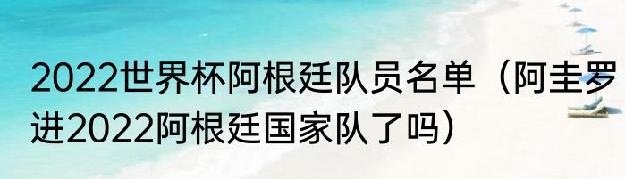 2022世界杯阿根廷队员名单（阿圭罗进2022阿根廷国家队了吗）