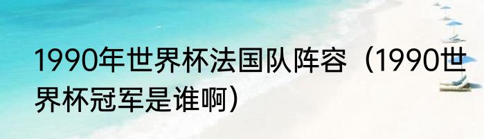 1990年世界杯法国队阵容（1990世界杯冠军是谁啊）