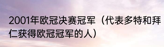 2001年欧冠决赛冠军（代表多特和拜仁获得欧冠冠军的人）