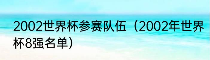 2002世界杯参赛队伍（2002年世界杯8强名单）