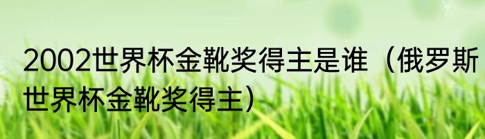 2002世界杯金靴奖得主是谁（俄罗斯世界杯金靴奖得主）