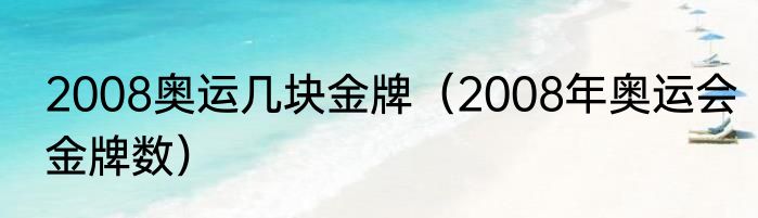 2008奥运几块金牌（2008年奥运会金牌数）