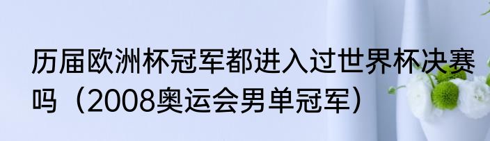 历届欧洲杯冠军都进入过世界杯决赛吗（2008奥运会男单冠军）