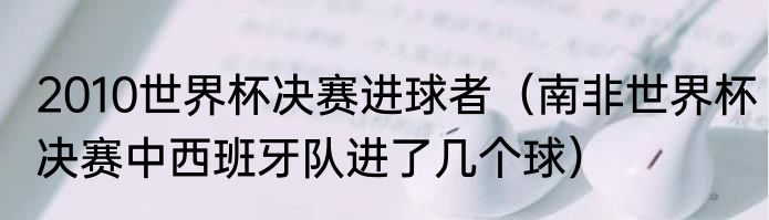 2010世界杯决赛进球者（南非世界杯决赛中西班牙队进了几个球）