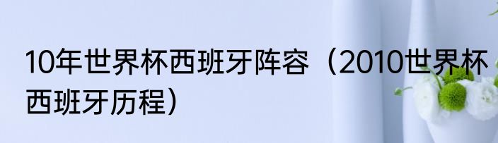 10年世界杯西班牙阵容（2010世界杯西班牙历程）