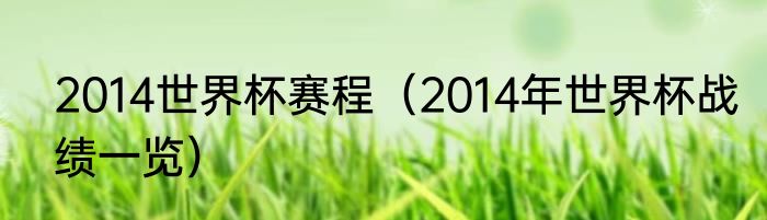 2014世界杯赛程（2014年世界杯战绩一览）