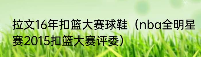 拉文16年扣篮大赛球鞋（nba全明星赛2015扣篮大赛评委）