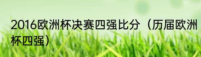 2016欧洲杯决赛四强比分（历届欧洲杯四强）