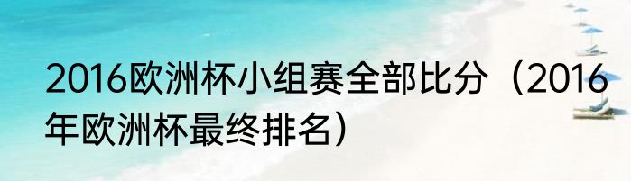 2016欧洲杯小组赛全部比分（2016年欧洲杯最终排名）