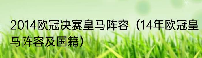 2014欧冠决赛皇马阵容（14年欧冠皇马阵容及国籍）