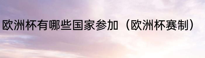 欧洲杯有哪些国家参加（欧洲杯赛制）
