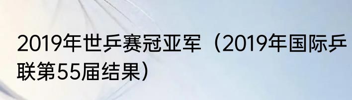 2019年世乒赛冠亚军（2019年国际乒联第55届结果）