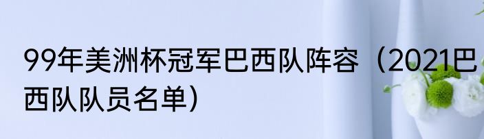 99年美洲杯冠军巴西队阵容（2021巴西队队员名单）