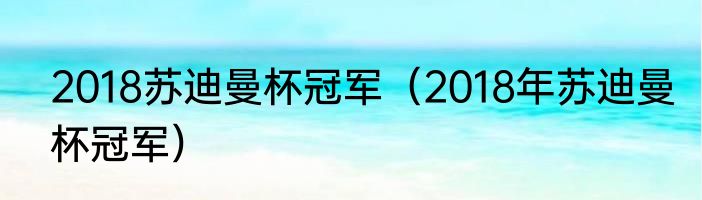 2018苏迪曼杯冠军（2018年苏迪曼杯冠军）