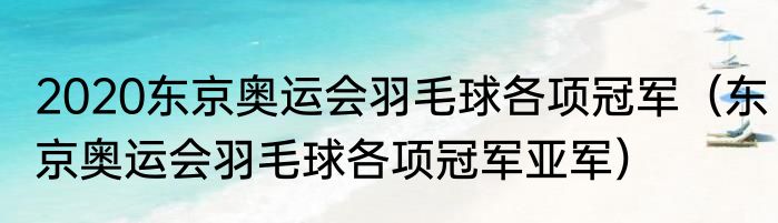 2020东京奥运会羽毛球各项冠军（东京奥运会羽毛球各项冠军亚军）