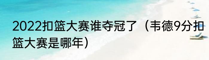 2022扣篮大赛谁夺冠了（韦德9分扣篮大赛是哪年）