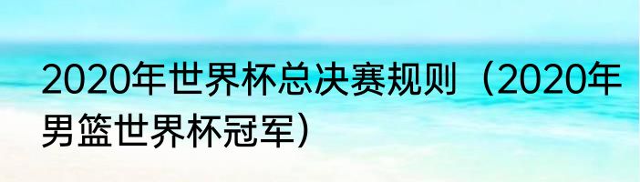 2020年世界杯总决赛规则（2020年男篮世界杯冠军）