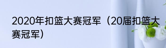 2020年扣篮大赛冠军（20届扣篮大赛冠军）
