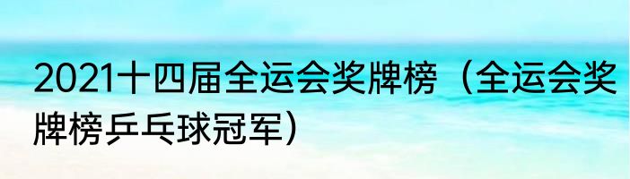 2021十四届全运会奖牌榜（全运会奖牌榜乒乓球冠军）
