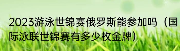 2023游泳世锦赛俄罗斯能参加吗（国际泳联世锦赛有多少枚金牌）