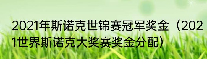 2021年斯诺克世锦赛冠军奖金（2021世界斯诺克大奖赛奖金分配）