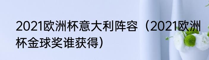 2021欧洲杯意大利阵容（2021欧洲杯金球奖谁获得）