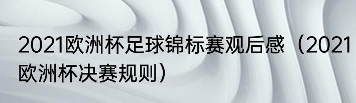2021欧洲杯足球锦标赛观后感（2021欧洲杯决赛规则）