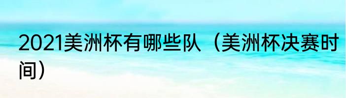 2021美洲杯有哪些队（美洲杯决赛时间）