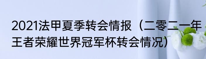 2021法甲夏季转会情报（二零二一年王者荣耀世界冠军杯转会情况）