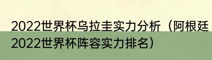 2022世界杯乌拉圭实力分析（阿根廷2022世界杯阵容实力排名）
