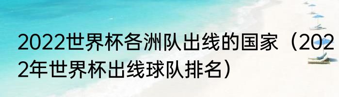 2022世界杯各洲队出线的国家(2022年世界杯出线球队排名)