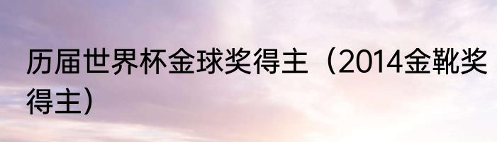 历届世界杯金球奖得主（2014金靴奖得主）