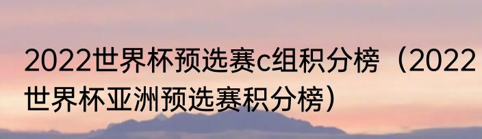 2022世界杯预选赛c组积分榜（2022世界杯亚洲预选赛积分榜）