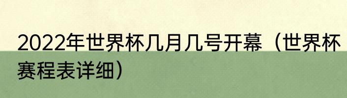 2022年世界杯几月几号开幕（世界杯赛程表详细）