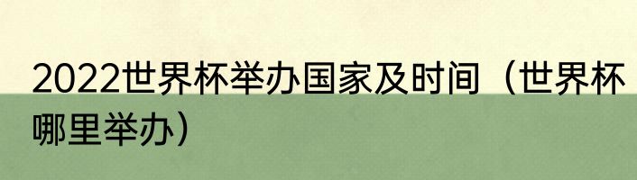 2022世界杯举办国家及时间（世界杯哪里举办）
